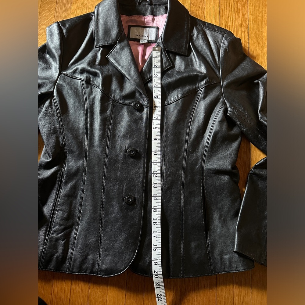 Vtg Early 2000s Wilson’s Leather Maxima Fit and Flair Leather Jacket, Size Large - Picture 2 of 9